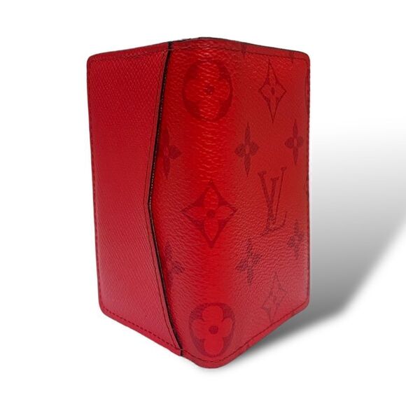 ❤️SOLD❤️Louis Vuitton Fire Red Taigarama Monogram Pocket Organizer - Picture 6 of 10